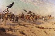 Robert Talbot Kelly The Flight of the Khalifa after his defeat at the battle of Omdurman, 2nd September 1898 Sweden oil painting artist